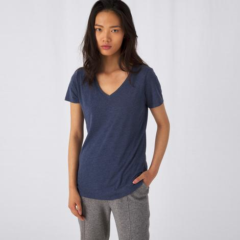 T-shirt Femme Col V Tri-blend 130 TW058 B&C