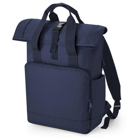 Recycled Twin Handle Roll-Top Laptop Backpack-BAG BASE