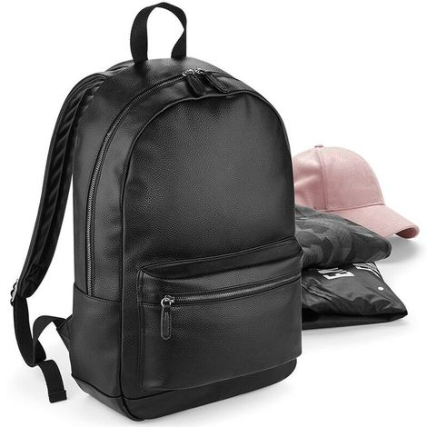 Faux Leather Fashion Backpack-BAG BASE