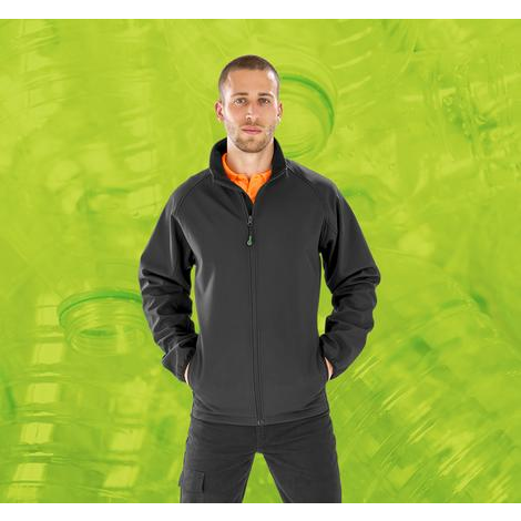 Mens Recycled 2-Layer Printable Softshell Jacket-RESULT GENUINE RECYCLED