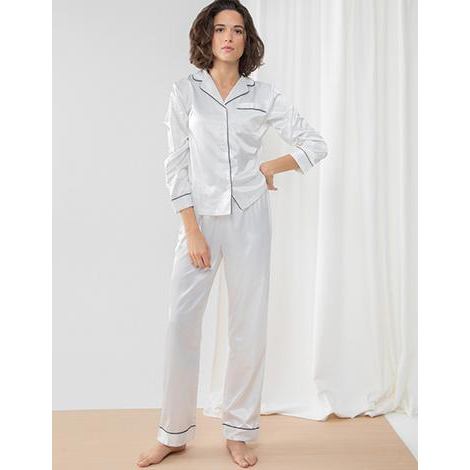 Women's Satin Long Pyjama-TOWEL CITY