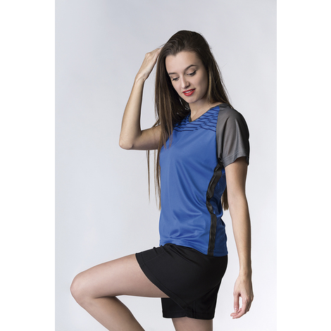 T-shirt Technique 100% polyester POTENZA Femme ACQUA ROYAL