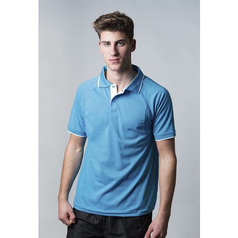 Polo technique SPORT m. courtes 100% polyester ACQUA ROYAL