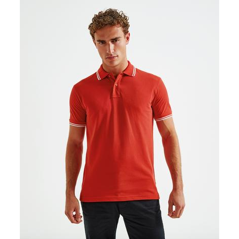 Polo passepoilé coupe classique homme - col contrasté