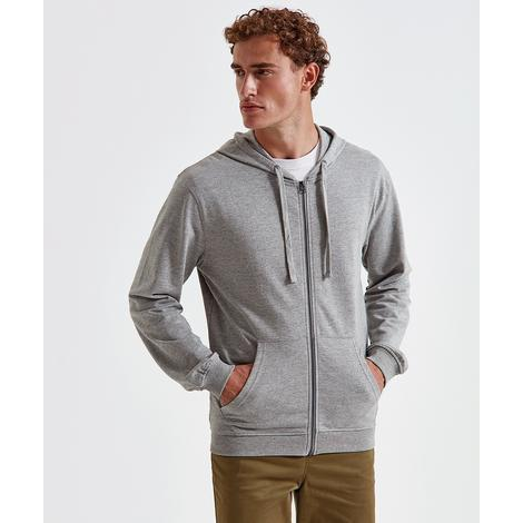 Sweat à capuche zippé homme délavé vintage « coastal » en mailles bouclettes