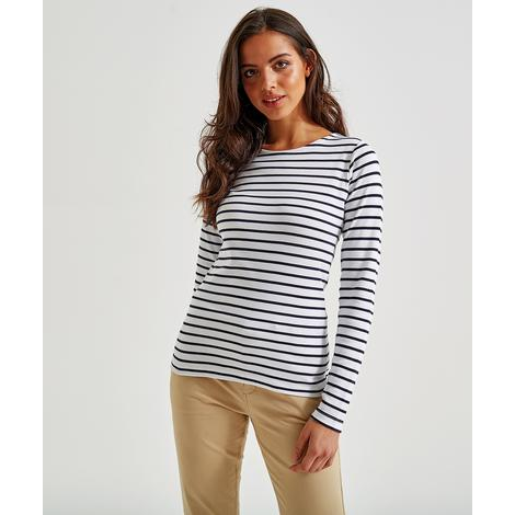 T-shirt marinière « coastal » femme à manches longues