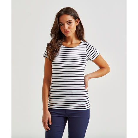 T-shirt marinière « coastal » femme à manches courtes