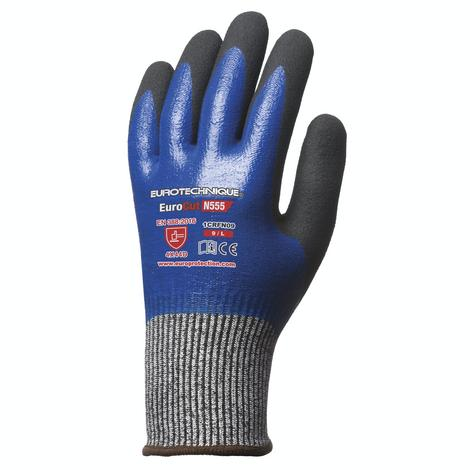 Gants EUROCUT N555 HPPE cut D 100% dble end. nitrile -COVERGUARD EUROTECHNIQUE