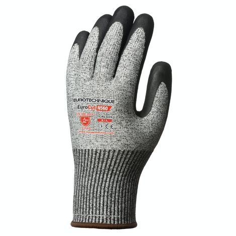 Gants EUROCUT N560 HPPE cut D paume enduite nitrile noir -COVERGUARD EUROTECHNIQUE