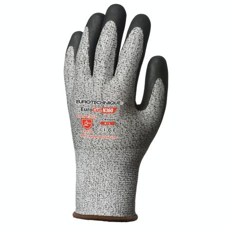 Gants EUROCUT N360 HPPE cut B paume enduite nitrile noir -COVERGUARD EUROTECHNIQUE