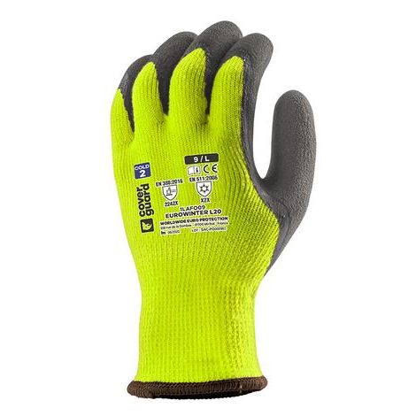 Gants EUROWINTER L20 acrylique bouclette J10, paume double enduit latex COVERGUARD EUROTECHNIQUE