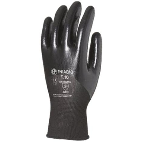 Gants polyester noir jauge 13 enduit 3/4 nitrile noir-COVERGUARD EUROTECHNIQUE