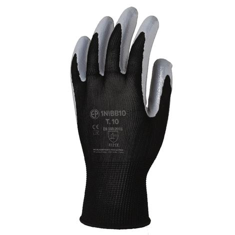 Gants polyester noir paume enduite nitrile  -COVERGUARD EUROTECHNIQUE