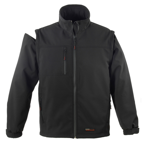 YANG SLEEVE2/1 Veste Noir Softshell respirant 8000MM/3000MVP-COVERGUARD SEASONS