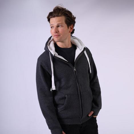 Sherpa Fleece Zip Hoodie-Peach Finished 330 Grs-COTTONRIDGE