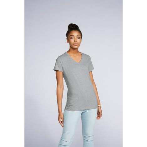 T-shirt Femme col V Premium Ring Spun 185 GILDAN