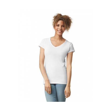 T-shirt Col V Manches Courtes Femme Soft Style 150 GILDAN