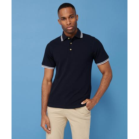 Tipped Piqué Polo Shirt-HENBURY