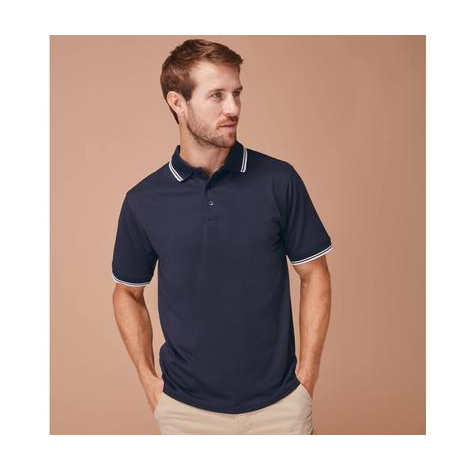 Polo Coolplus pour homme avec rappel sur le col-HENBURY