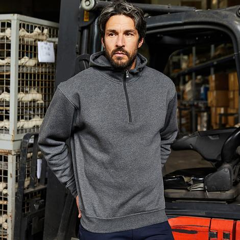 Bio Workwear-Half Zip Hoody-JAMES NICHOLSON