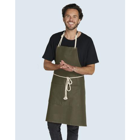 CORSICA - Cord Bib Apron with Pocket -SG BISTRO