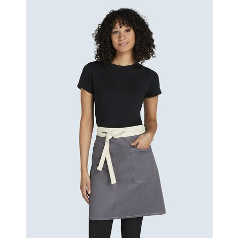 SANTORINI - Contrasted Bistro Apron with Pocket -SG BISTRO