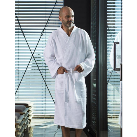 Constance Waffle Pique Bath Robe-SG TOWELS