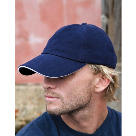 Memphis Brushed Coton Low Profile Sandwich Peak Cap-RESULT HEADWEAR