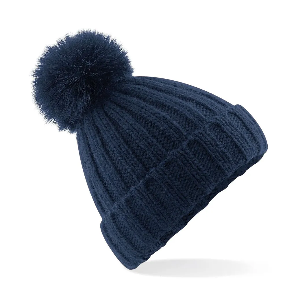 Verbier Fur Pom Pom Chunky Beanie-BEECHFIELD