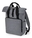 Recycled Twin Handle Roll-Top Laptop Backpack-BAG BASE