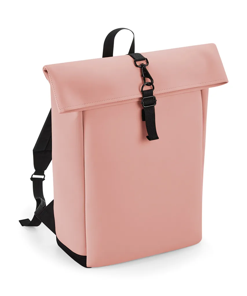 Matte PU Roll-Top Backpack