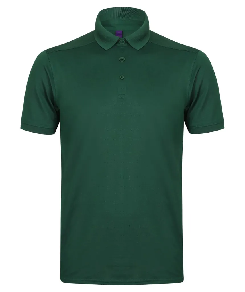 Mens Stretch Polo Shirt + Wick Finish-HENBURY