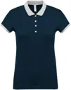 Polo piqué bicolore femme-KARIBAN