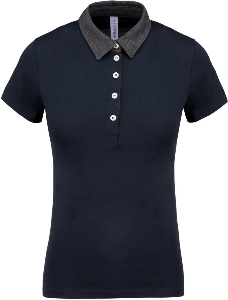 Polo jersey bicolore femme-KARIBAN