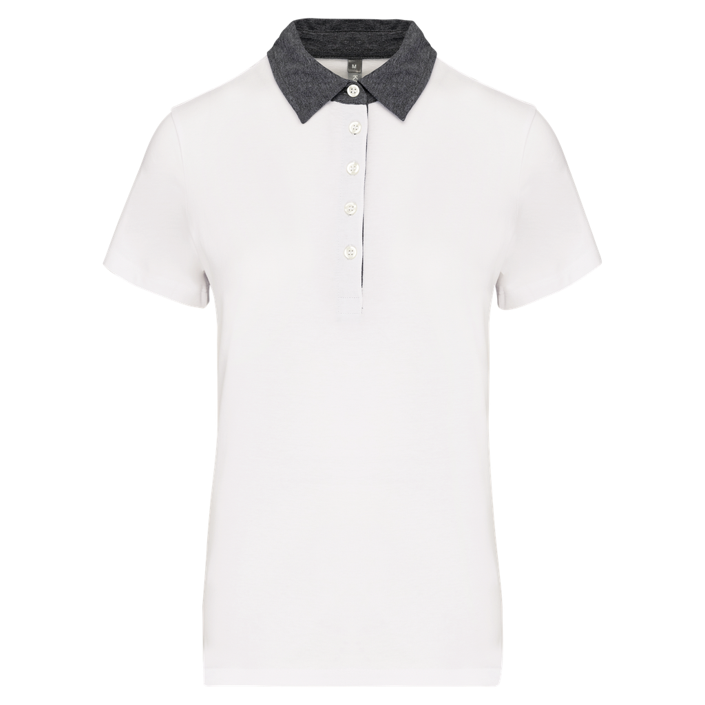 Polo jersey bicolore femme-KARIBAN
