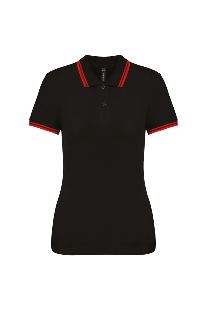 Polo femme manches courtes à rayures