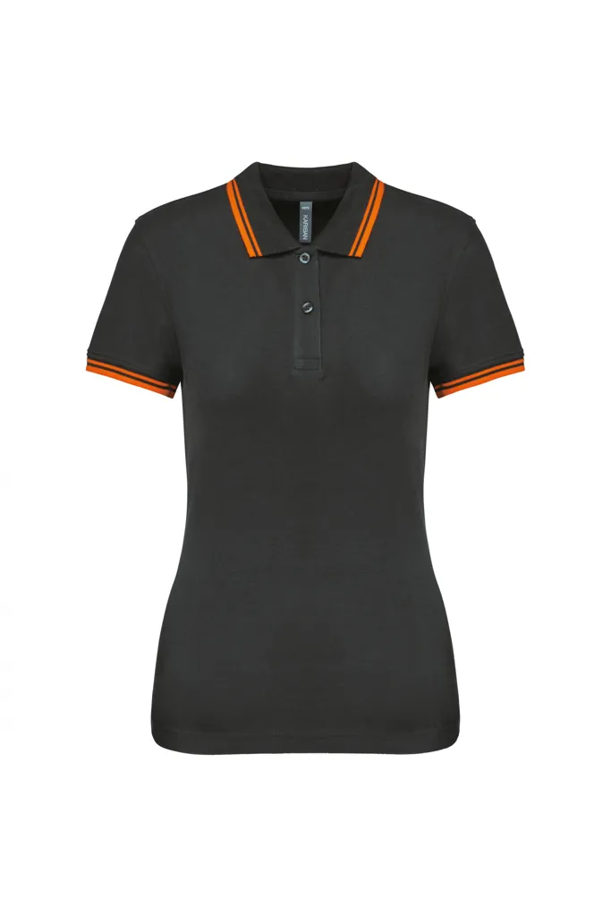 Polo femme manches courtes à rayures