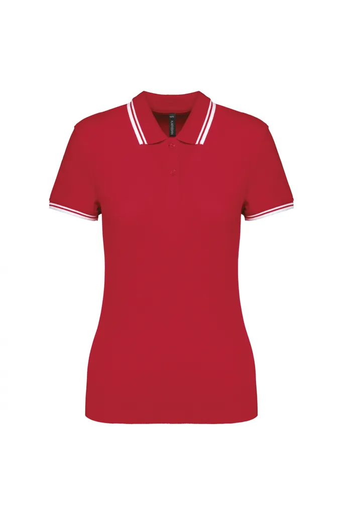 Polo femme manches courtes à rayures