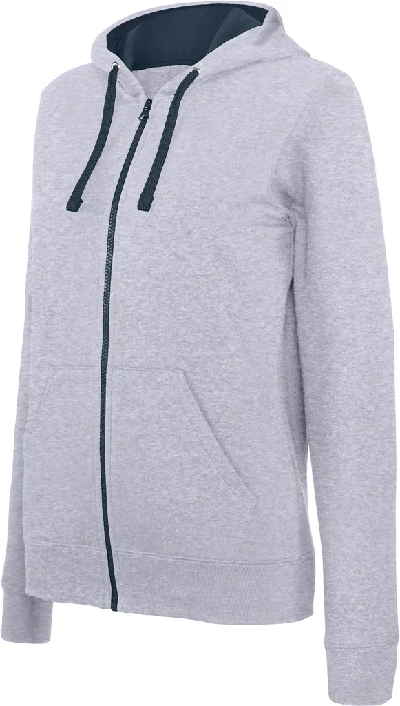Sweat zippé Capuche  contrastée Femme-KARIBAN