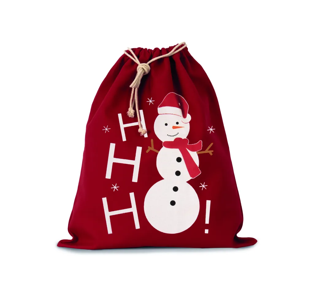 Sac coton à cordon motif bonhomme de neige-KI-MOOD