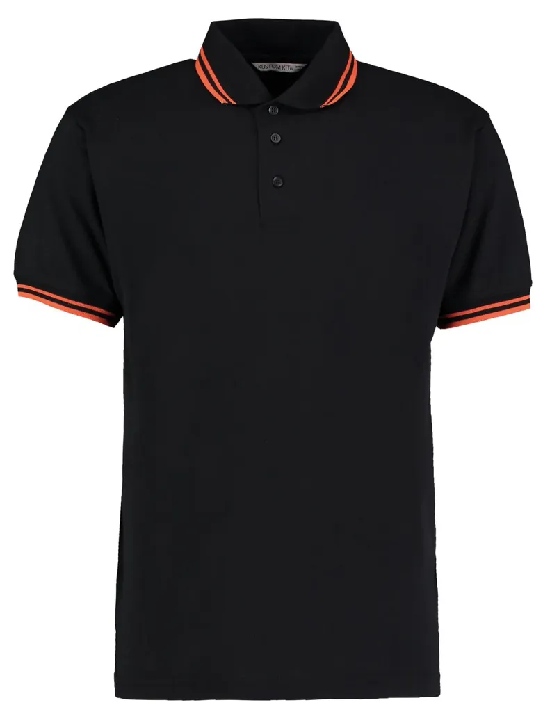 Polo 185 Manches Courtes Tipped Collar Polo KUSTOM KIT