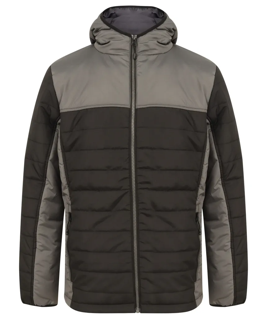 Hooded Contrast Puffer Jacket-FINDEN HALES