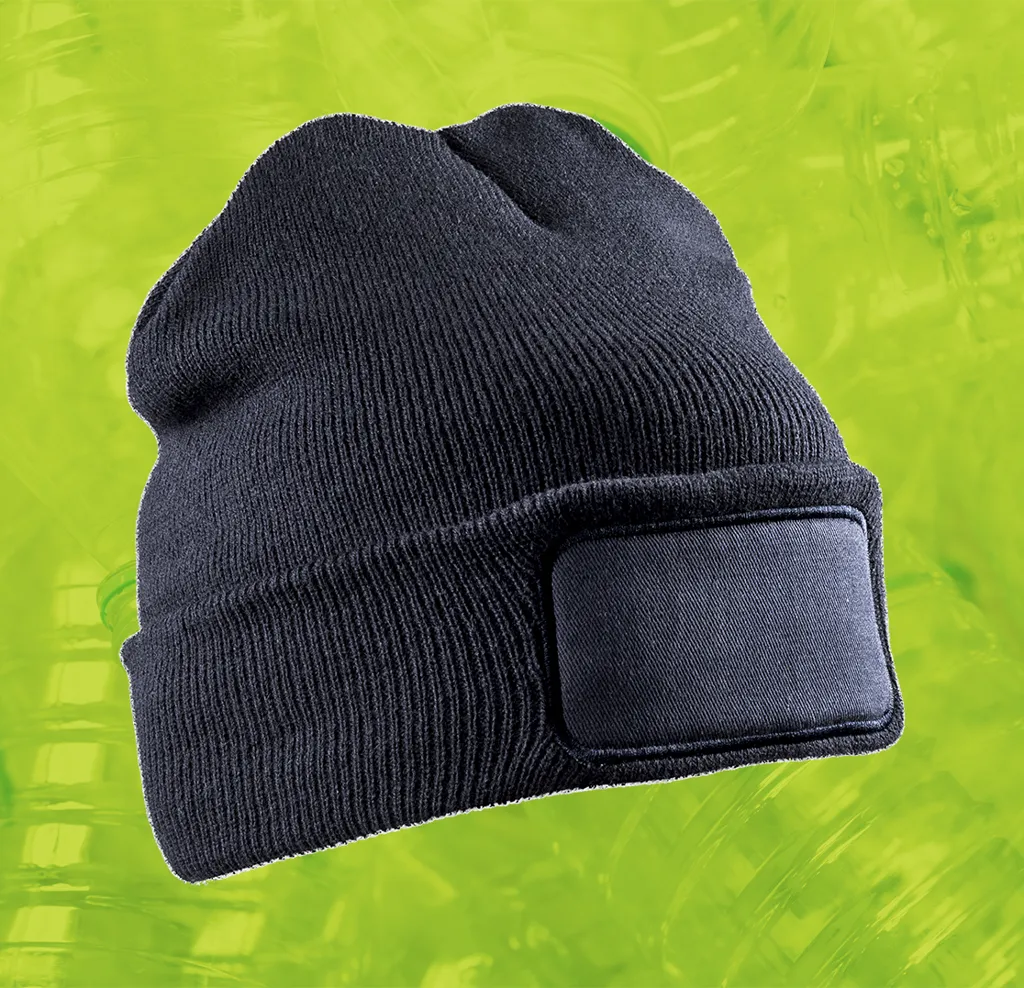 Recycled Double Knit Printers Beanie-RESULT GENUINE RECYCLED