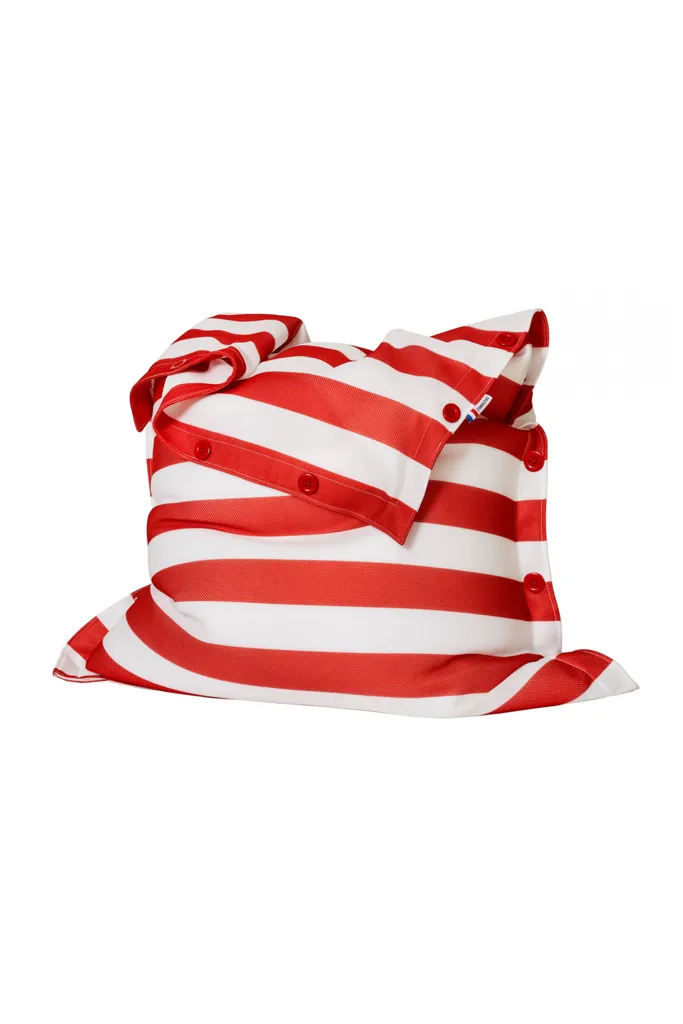Pouf déhoussable à rayures