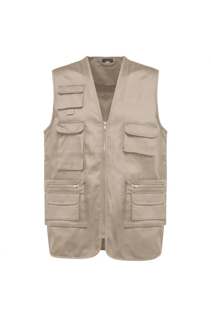 Gilet polycoton multipoches doublé-WK