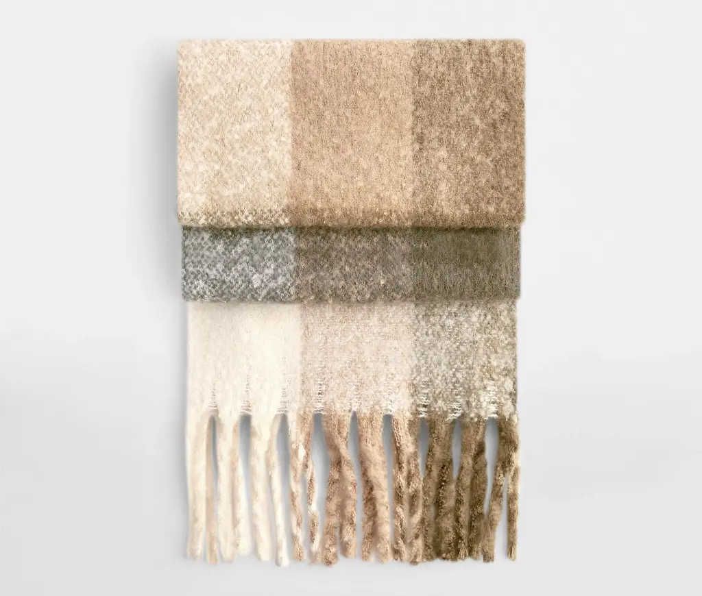 FLUFFY CHECK SCARF BEECHFIELD 