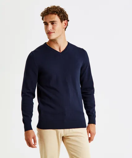 [AQ042] Pull col V homme en coton mélangé