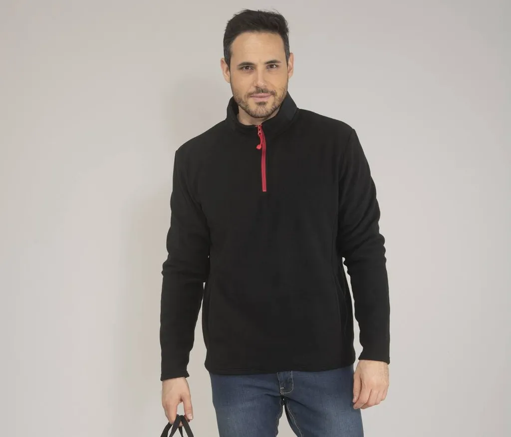 Polaire col zippé PERSIC-BLACK&MATCH
