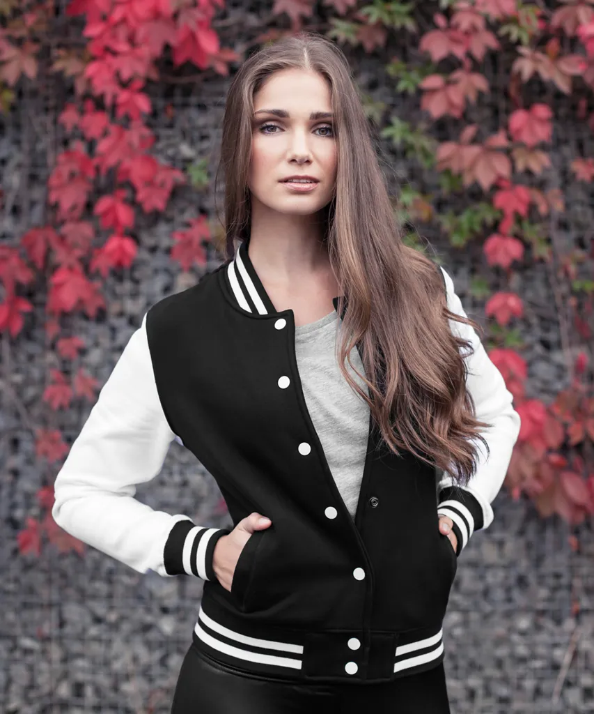 Ladies` Sweat College Jacket-BUILD YOUR BRAND