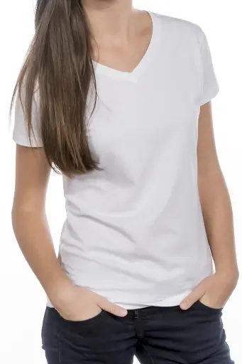 T-shirt V-NECK Women  160 Coton Peigné NO LABEL